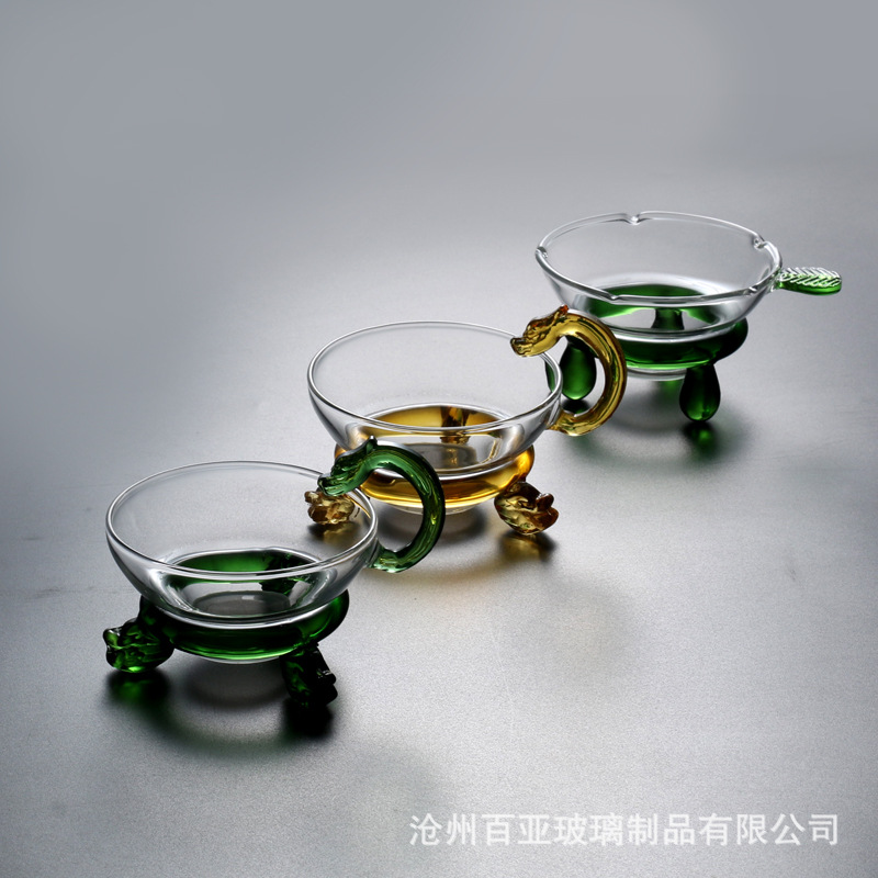 厂家直销 高硼硅玻璃茶漏 透明加厚茶过滤网 功夫茶具高密度茶架