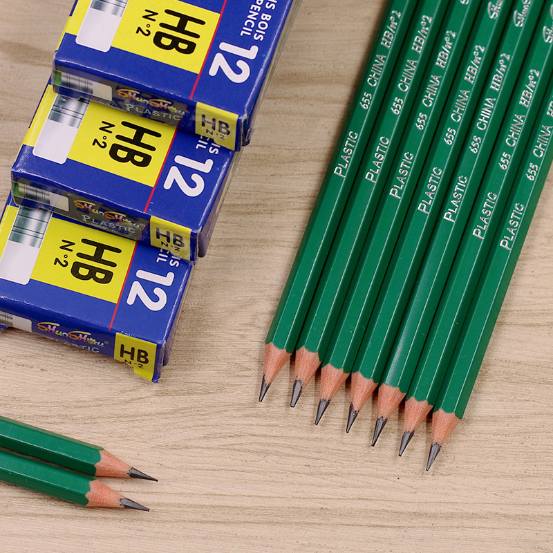 厂家批发小学生HB带橡皮铅笔套装环保不易断可定制 LOGO铅笔图