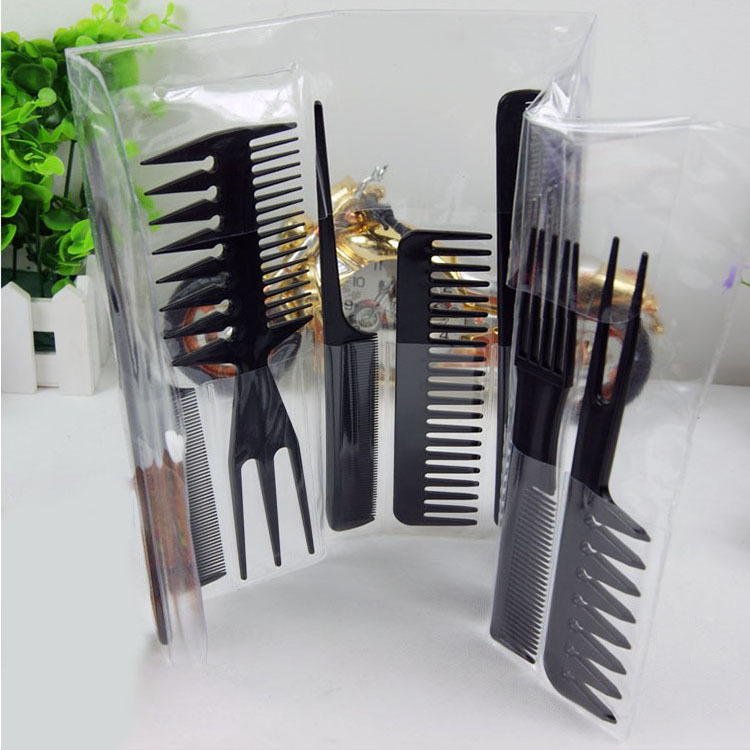 10件套美发梳子按摩梳直发顺发梳 塑料剪发梳批发定