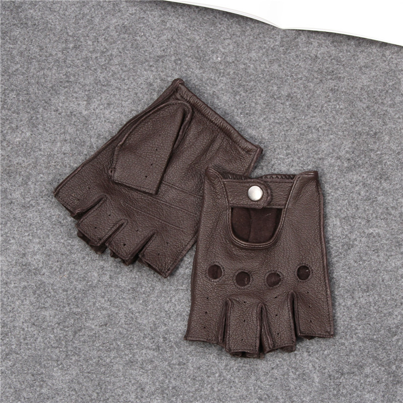 Motocicleta venado medio dedo guantes para hombres deportes ciclismo de fitness retro ciclismo respirable dedo desnudo guantes de cuero de vaca Application Scenario