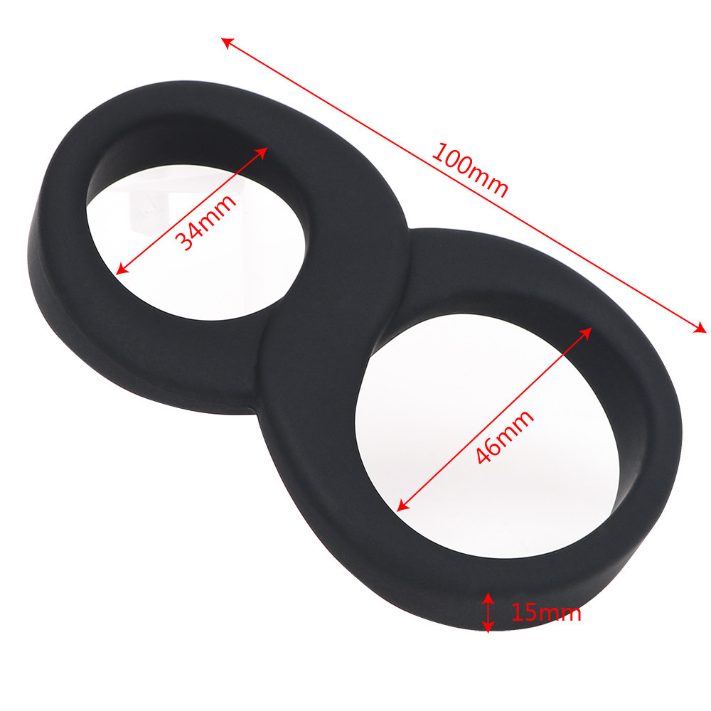 Men's ring, double 8-shaped lock, precision ring, silicone ring, sex products Specification drawing