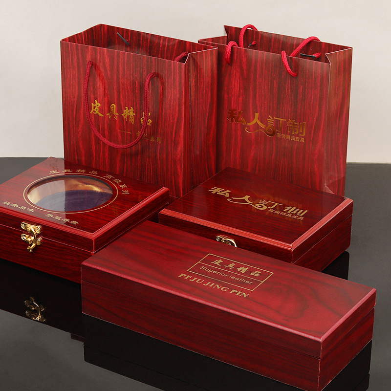 高档精品红木礼盒 皮带包装红木盒 开窗私人订制红木方盒红木长盒
