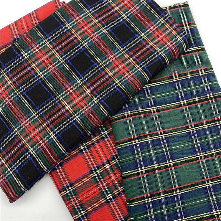 Plaid fabric casual shirt fabric skirt fabric polyester-cotton brushed plaid fabric small cotton plaid 21s flannel plaid Specification image