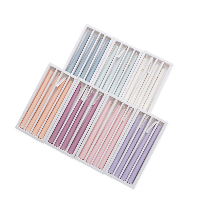 Nordic Morandi Long Pole Aromatherapy Candle Sweet Wedding Accompaniment Banquet Candlelight Dinner Long Pole Wax With Gradient Color (Price Negotiable) Item Picture