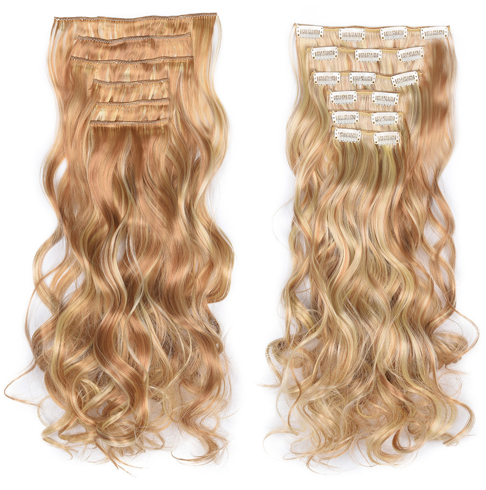 European and American clip hair 6 pieces wig pieces 16 calories long curly hair wig extensions wig extensions Application Scenario