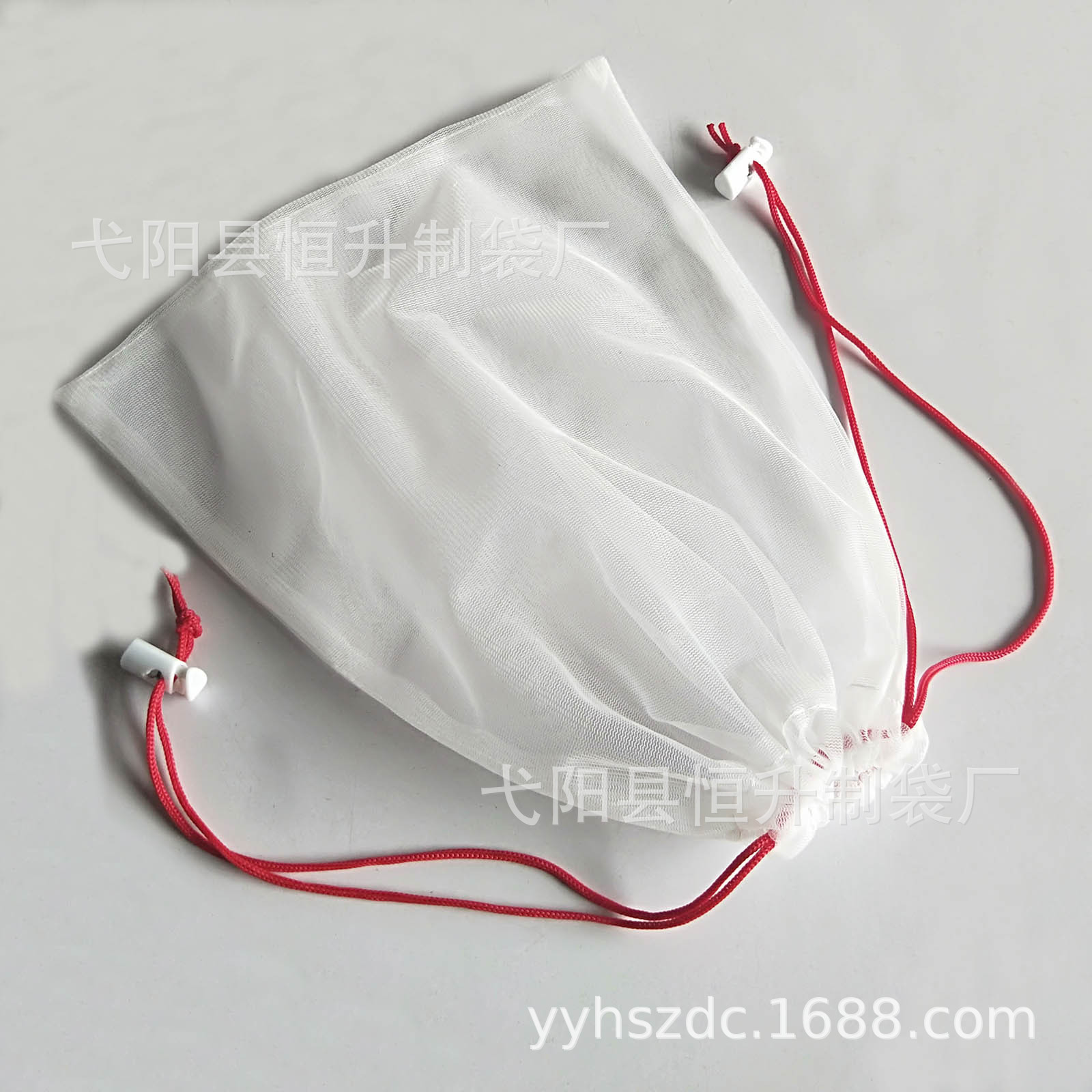 Mesh Storage Bag Polyester Packaging Mesh Bag Splicing Bundle Pocket Drawstring Mesh Bag Storage Bag Custom Logo Specification drawing