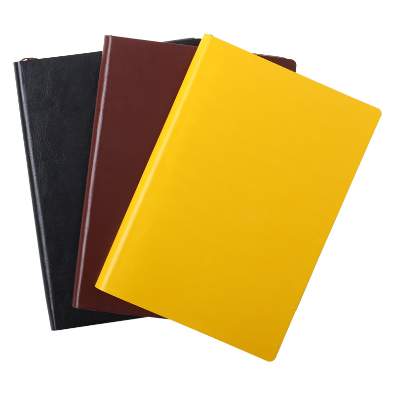 Notebook leather-faced notebook, stationery notebook, notepad, soft-faced copy diary, business office creative paperback A5 Item Picture