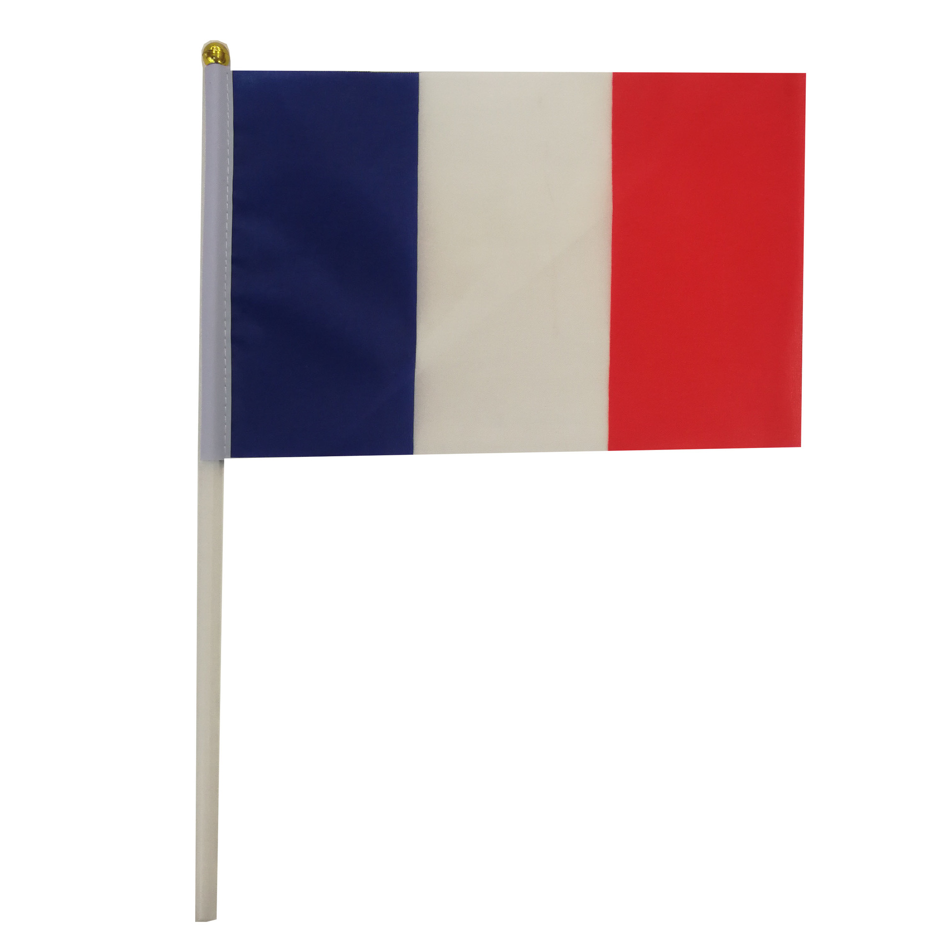 法国20*28cm国旗旗帜手摇旗塑料杆涤纶双面印刷厂家可来样订做