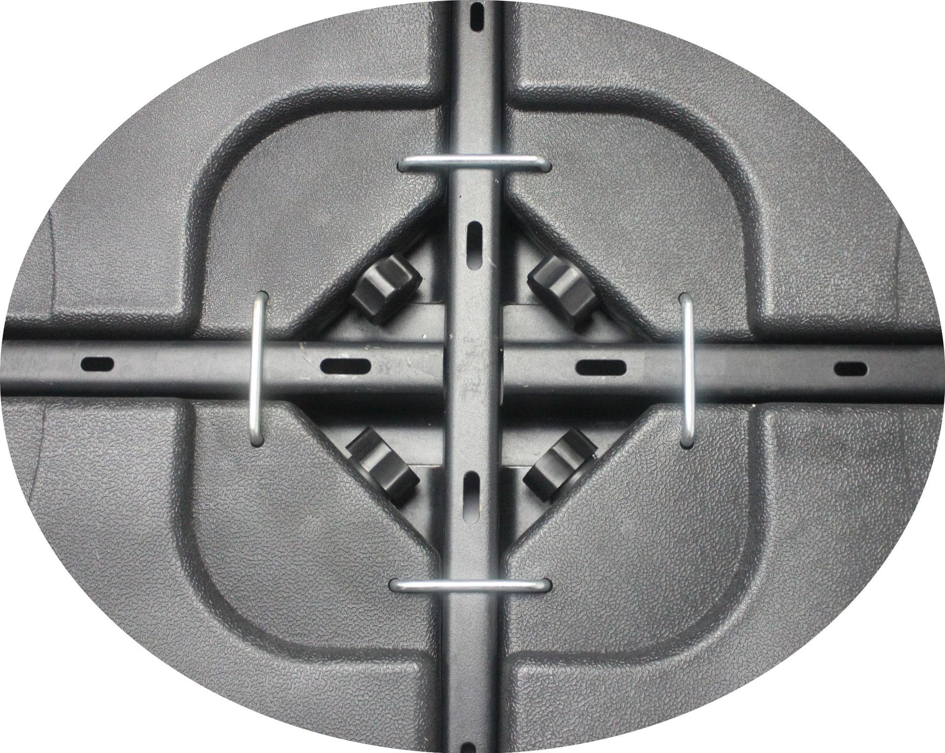 The plastic base of the courtyard beach sun umbrella is suitable for the water and sand injection base of cross-shaped tiles Item Picture