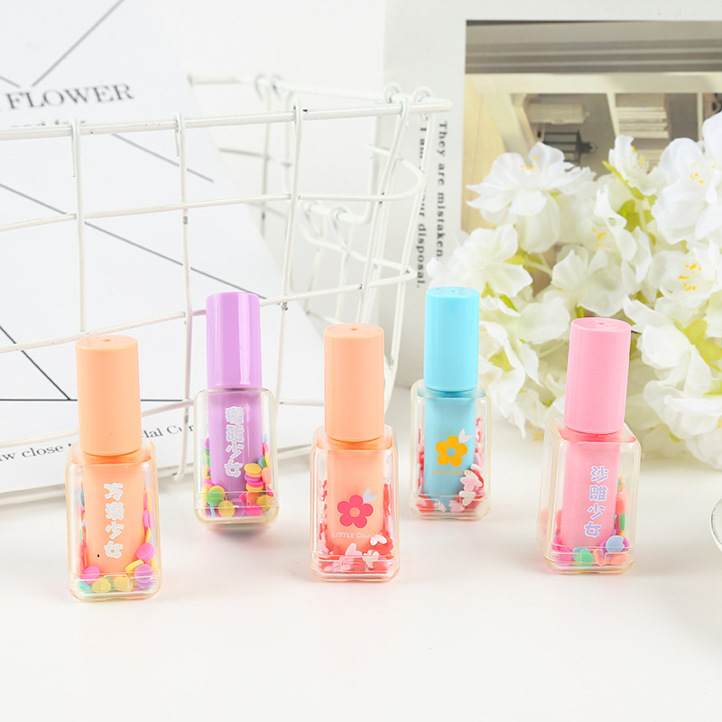 Cute cartoon creative multi-color gel pens, fresh and clean student pen pen, colorful nail polish, and colored highlighters details Picture