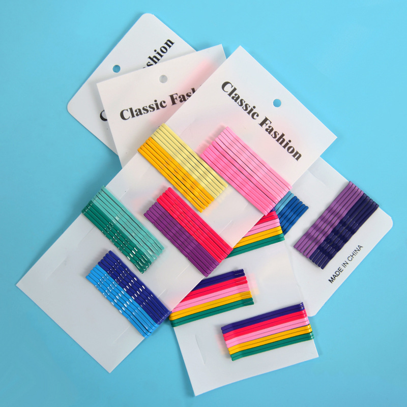 Colorful straight clips, candy-colored bangs clips, cute hair clips, small hair clippers, wavy edge clips, hair accessory tools Application Scenario