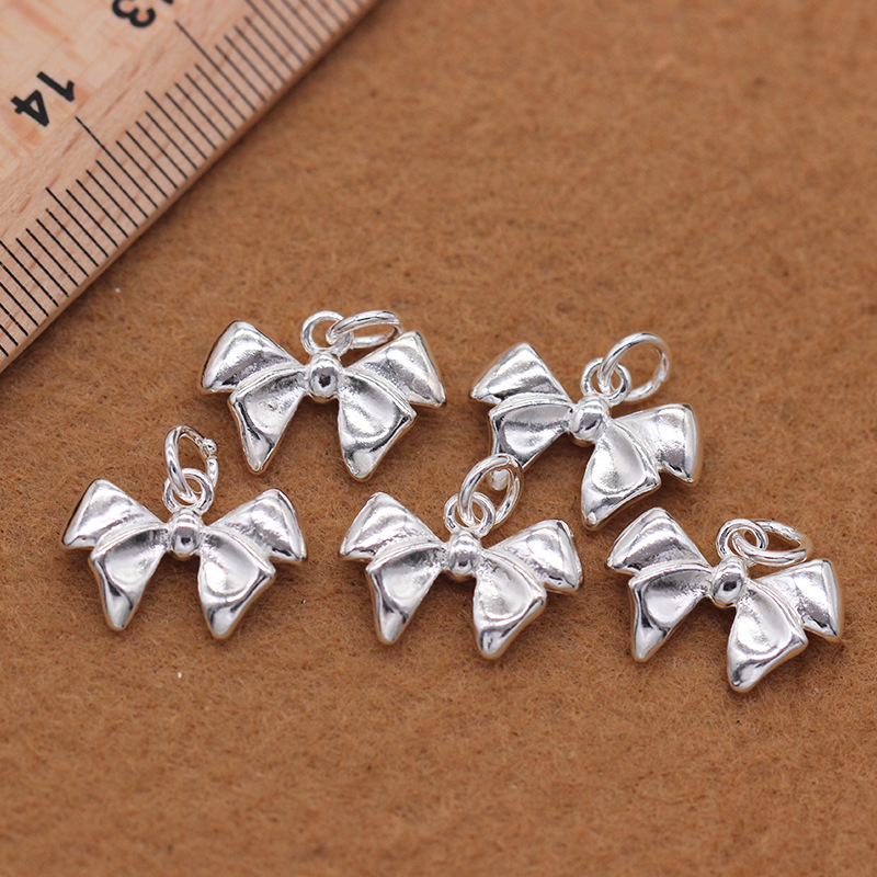 s925 Silver silver bow accessories cute pendant boutique chain jewelry accessories manufacturers direct wholesale