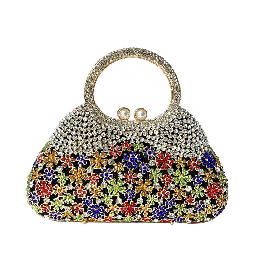 BL086 AliExpress Water Diamond Bag, Perforated Metal diamond-encrusted Dinner Bag, Full Diamond handbag for Foreign Trade Ladies, Banquet Bag Item Picture