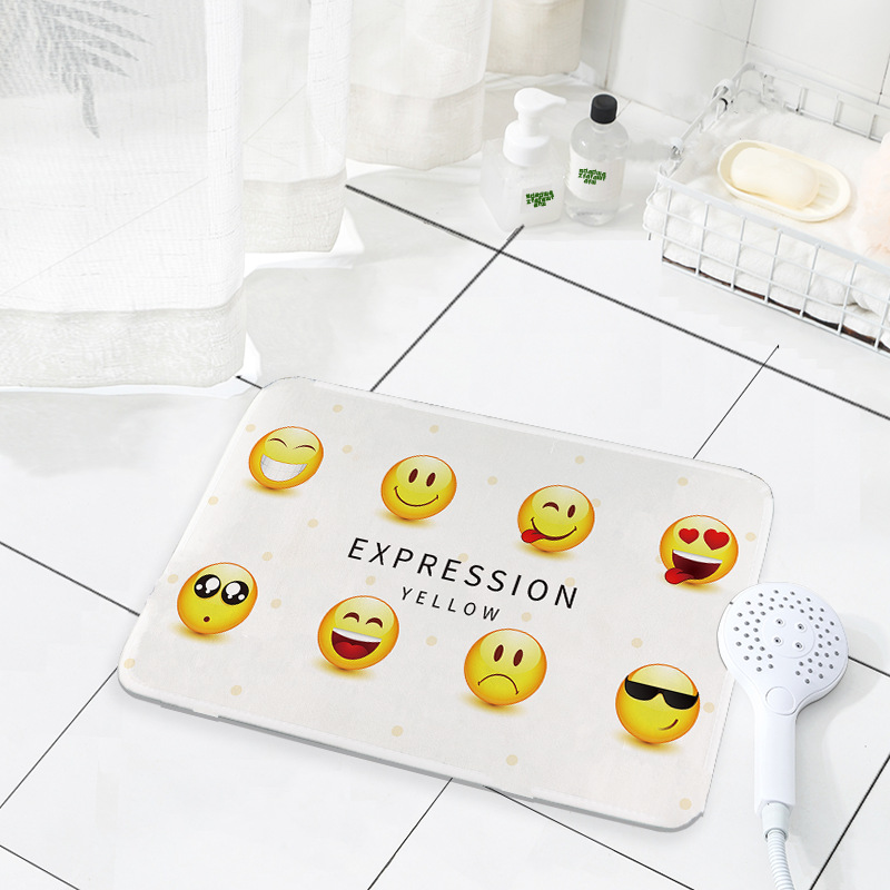 Nordic Style Bathroom Door Mat Printed Mat Non-Woven Super Soft Short Plush Mat Household Absorbent Printed Mat Application Scenario