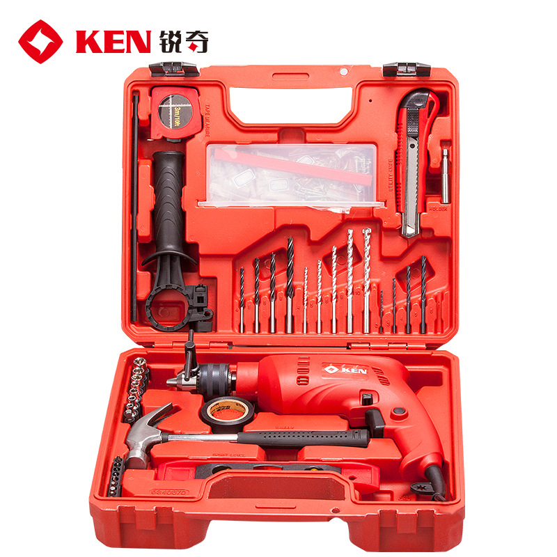 Shanghai KEN Ruiqi impact drill 6913S household multi-function speed regulating electric drill impact drill dual purpose drill set