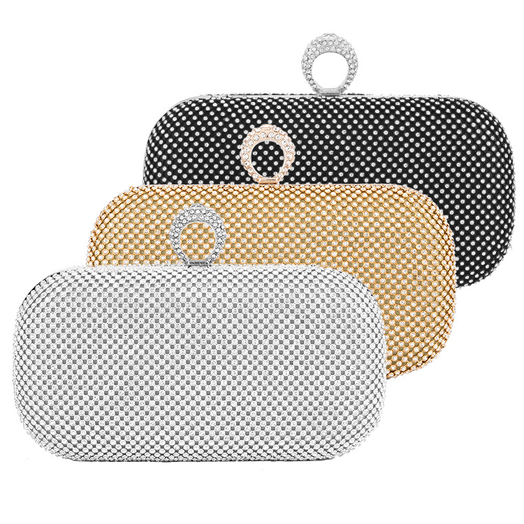 Cross-border new handbag set diamond dinner bag women's fashion European and American evening bag women's chain makeup bag thumbnail