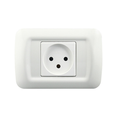 An Israeli power socket of type 118 PC white panel single plug, Israeli 3 three-hole 16A wall socket Item Picture