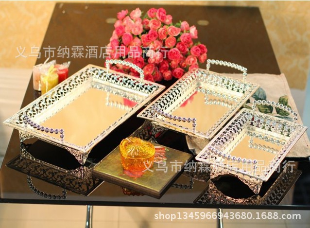 High-End European Tray Fruit Tray Hotel Household Items Ktv Fruit Tray Gift Silver Alloy Large And Small Application Scenario