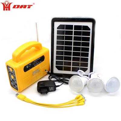 New portable solar DC small system outdoor camping lamp with mp3+ radio function