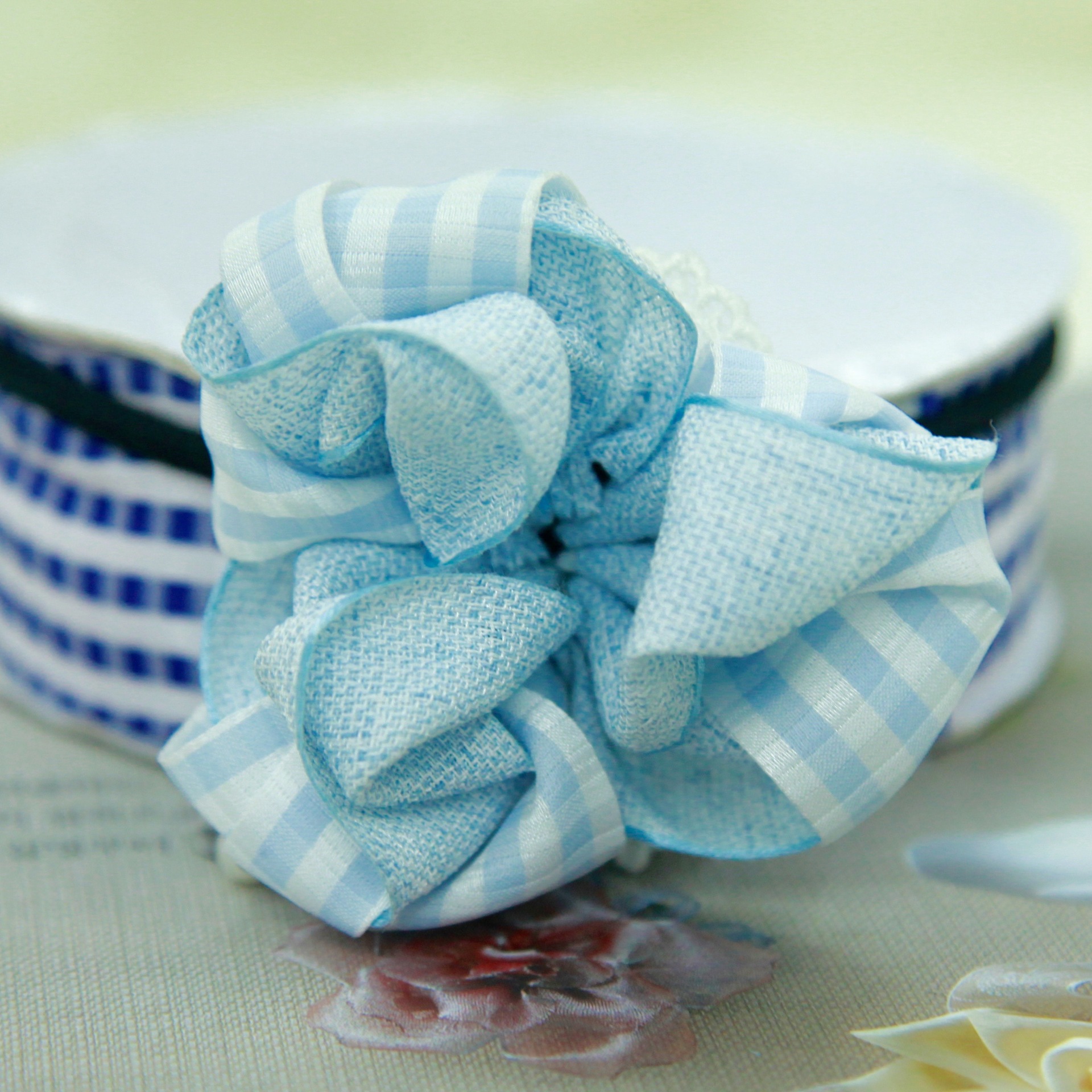 South Korea Imported Webbing Handmade Diy Hair Accessories Bow Accessories Ribbon Cotton And Linen Bow Material Blended Cotton And Linen Item Picture