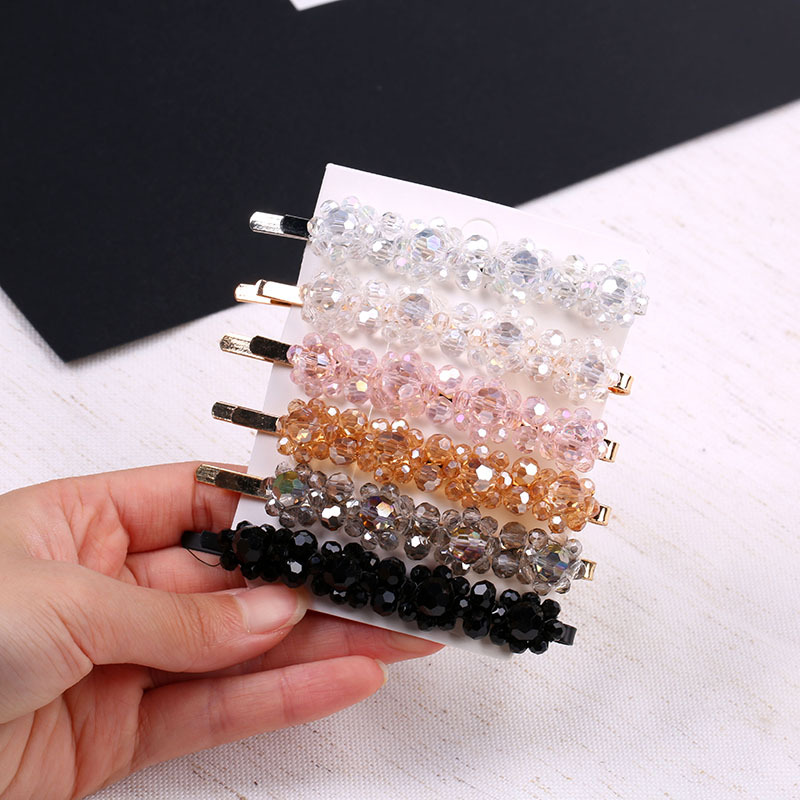 Wholesale of hair clips in stock. Korean version water diamond one-piece adult fashion hair accessory. Instagram popular hair clip decoration bangs clip