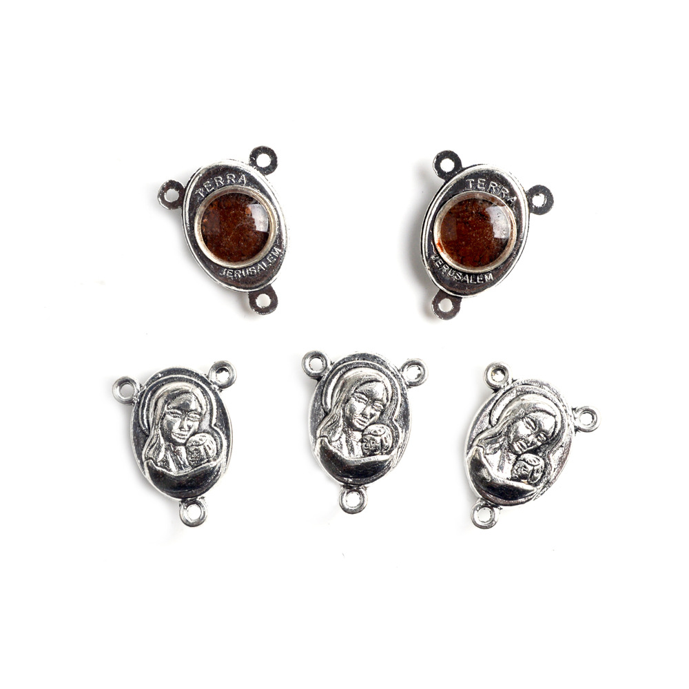 European And American Foreign Trade Hot-Selling Jewelry Alloy Pendant Triangle Connector Jerusalem Holy Earth Tripronged Cross Item Picture