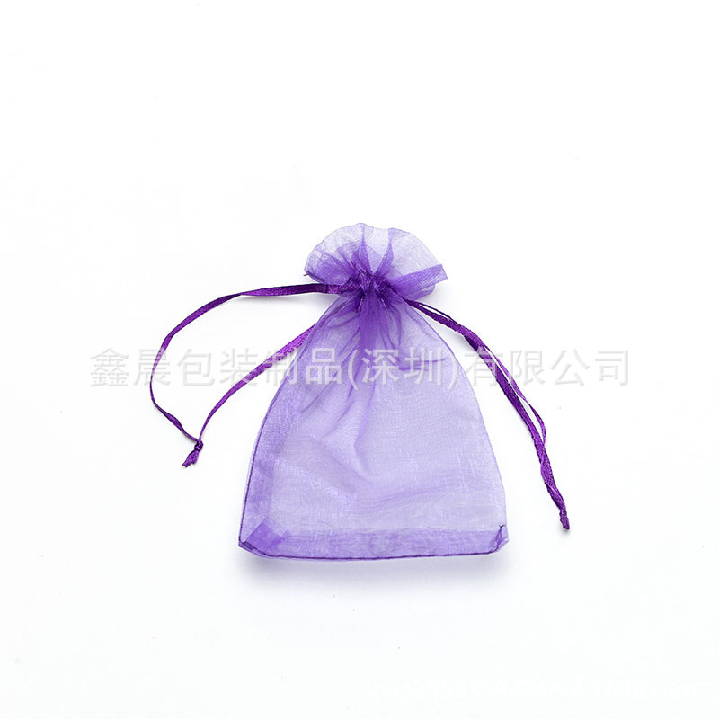 Organza solid-colored gauze bags/jewelry gift packaging bags/net bag gift packaging bags, drawstring drawstring bags, candy color Application Scenario