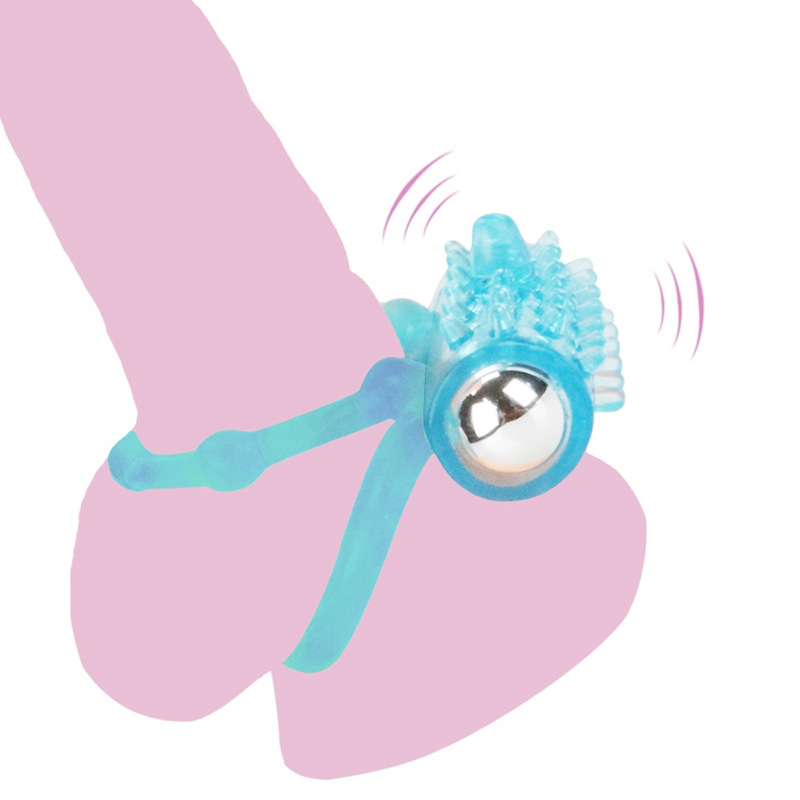 Male single-frequency vibration double-ring locking ring blocking compound ring adult sex toy details Picture