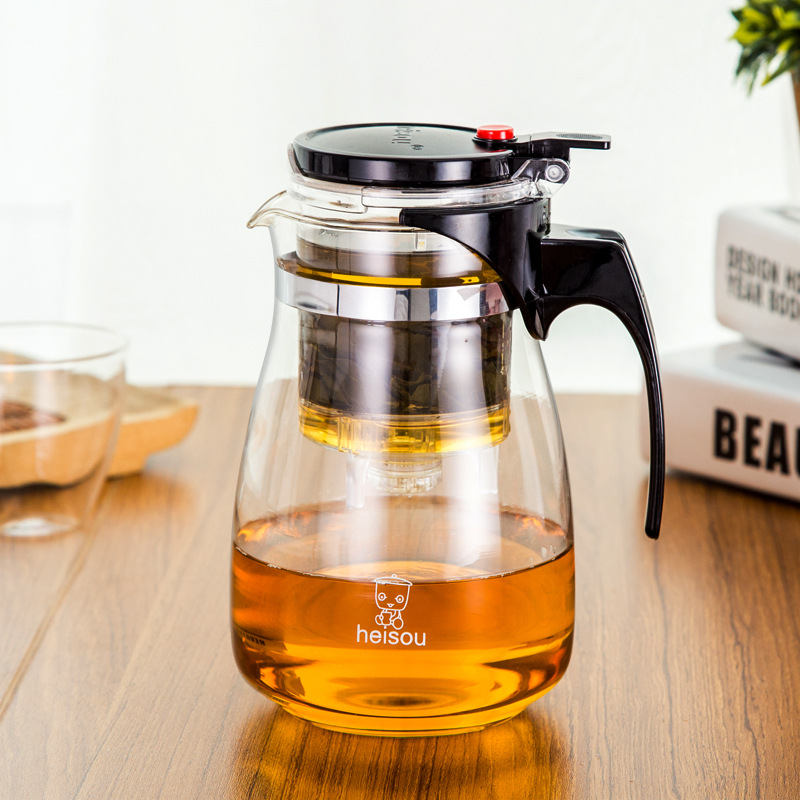 飘逸壶大容量玻璃泡茶壶可全拆洗内胆耐高温防爆茶壶1000ML