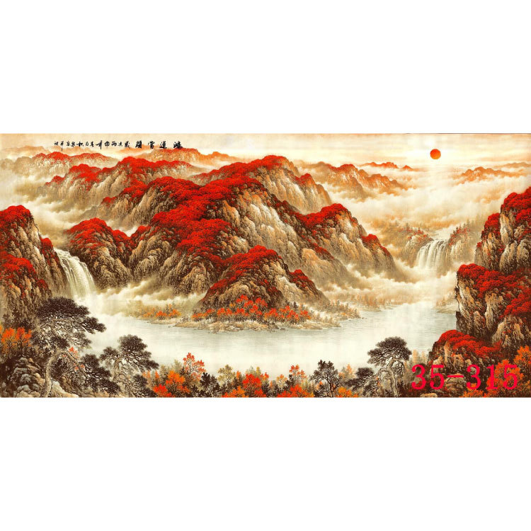 年画仿古/十字绣工艺品/苏绣牡丹/素坯/传统文化细节图