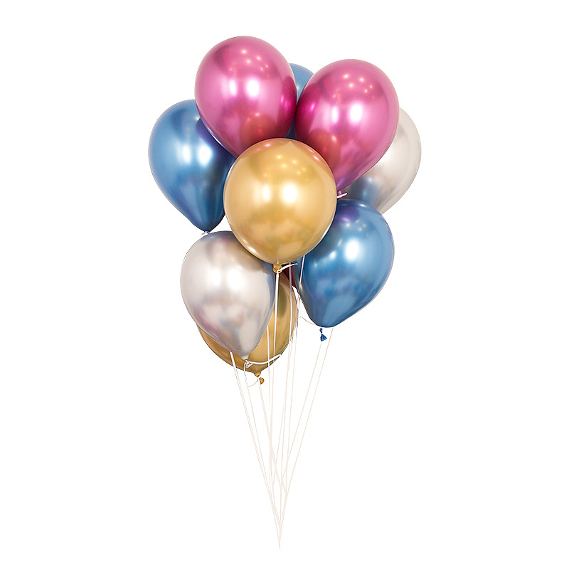 12-inch metal chrome latex balloons, 2.8g thickened pearlescent metal round wedding party decoration balloons Item Picture