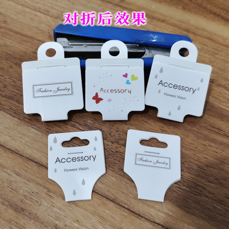 现货韩版发饰品纸卡蝴蝶结发圈皮筋包装纸卡卡头通用项链头绳卡片