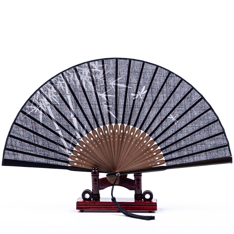 Matte Lacquer Edge Silk Juan Japanese Zefeng Eto Japanese Bamboo Handle Folding Fan Fuji Series Kimono Fan Item Picture