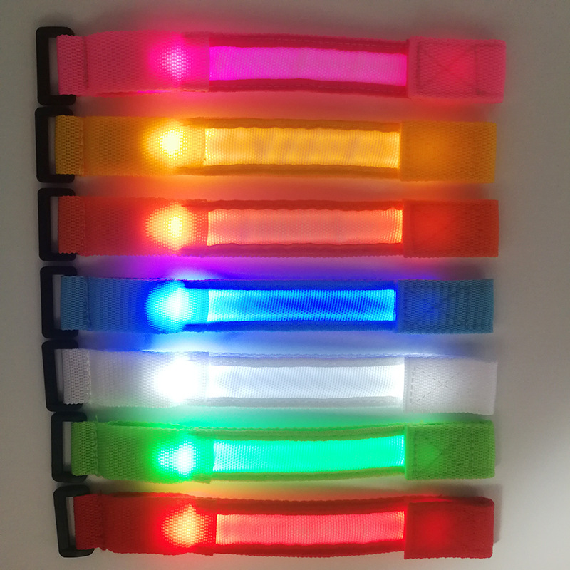LED festival luminous wristband, concert luminous wristband, nylon woven party flashing luminous armband products Specification image