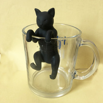 创意硅胶小猫泡茶器cat茶漏purrtea滤茶器茶叶分隔茶渣器彩盒包装