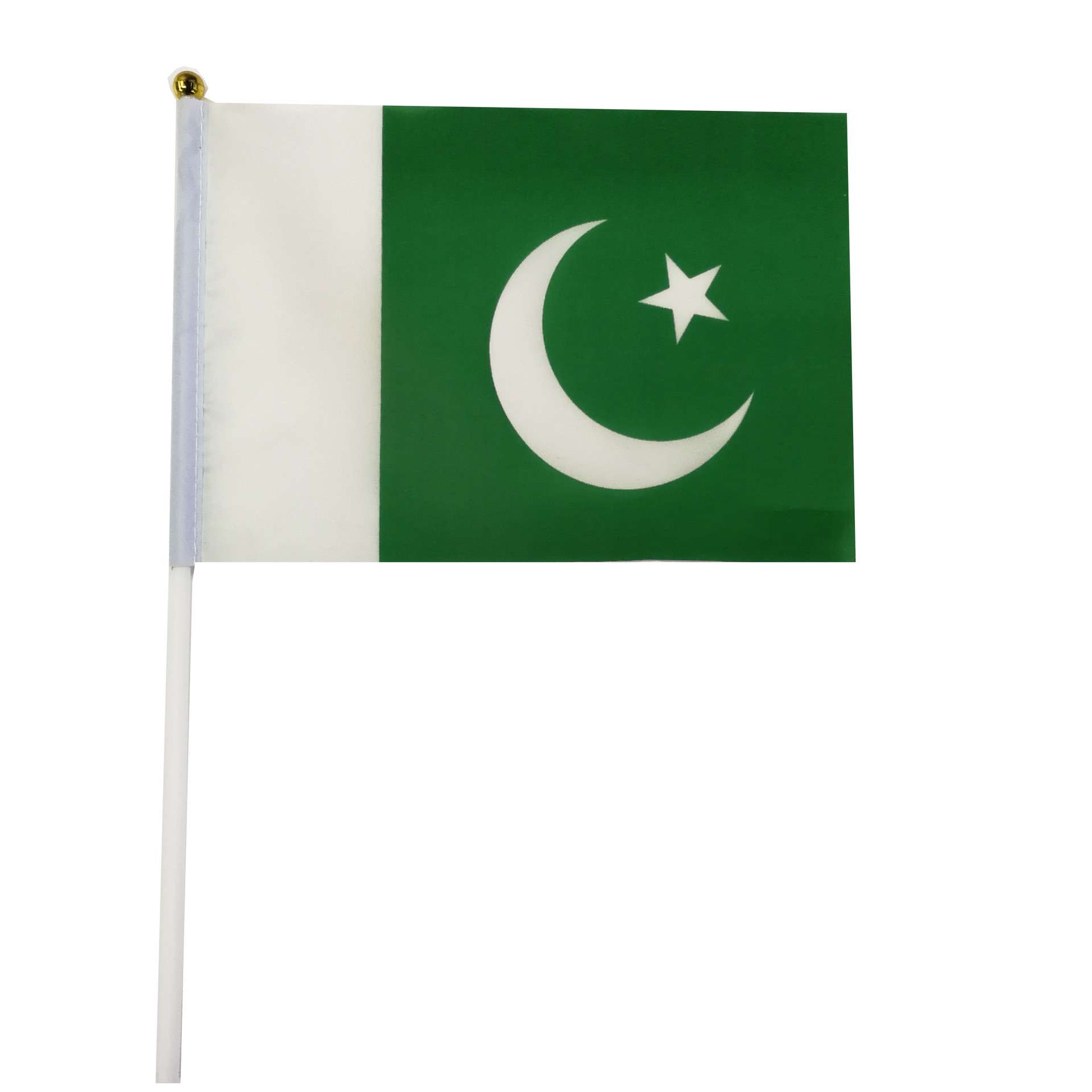 巴基斯坦旗帜国旗手摇旗涤纶双面印刷塑料旗杆厂家直销可来样定做