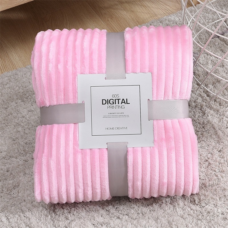 New Cross Border For Solid Color Cloud Sable Rug Drawn Blanket Flannel Blanket Thick Yoga Blanket Gift Blanket details Picture