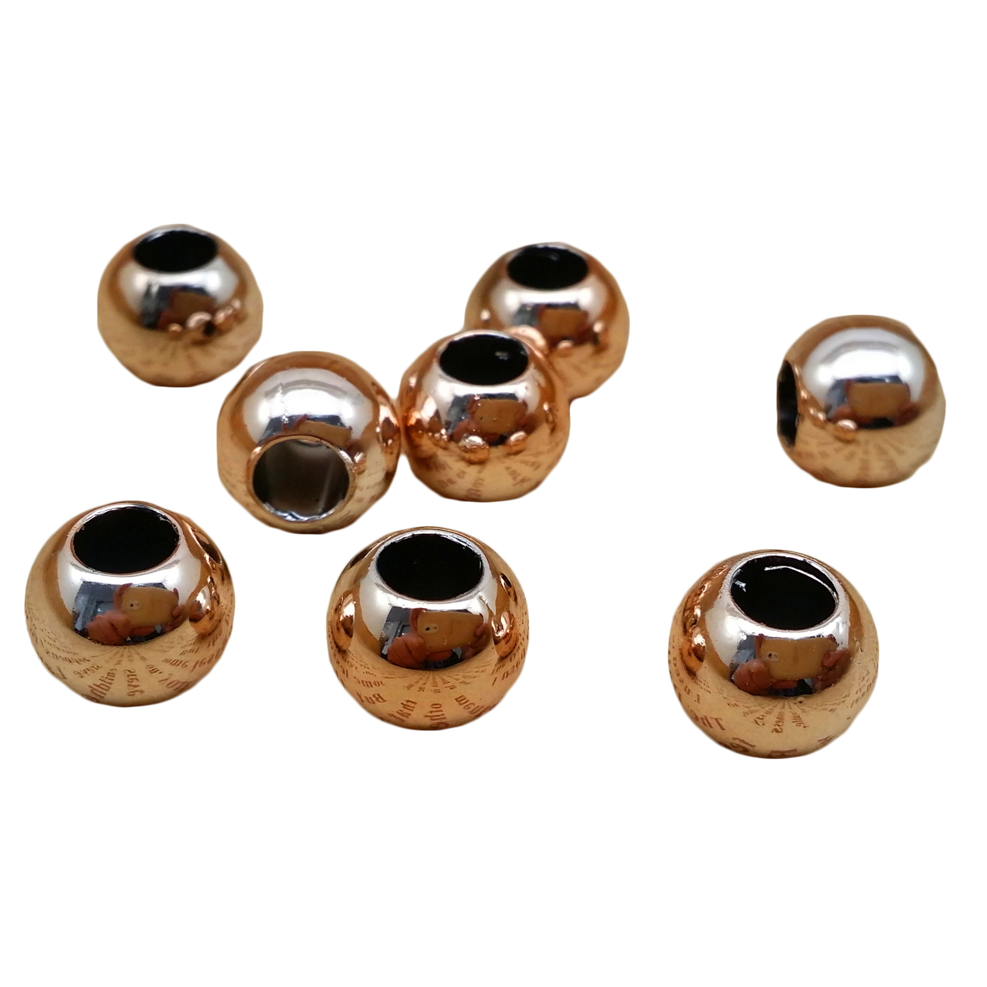 Abs Plastic Material Uv Electroplating Large Hole Round Beads Diy Jewelry Clothing Beading Accessories Manufacturers Direct Bulk Wholesale Item Picture