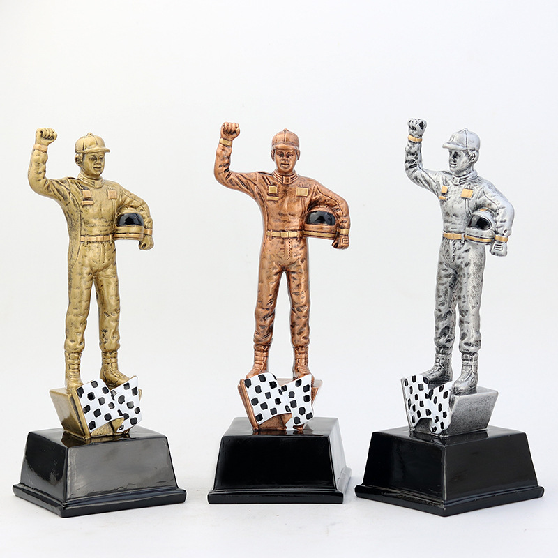 Character Racing Helmet Championship Trophy Model Motorcycle Racing Resin Trophy Medal Kart Trophy details Picture