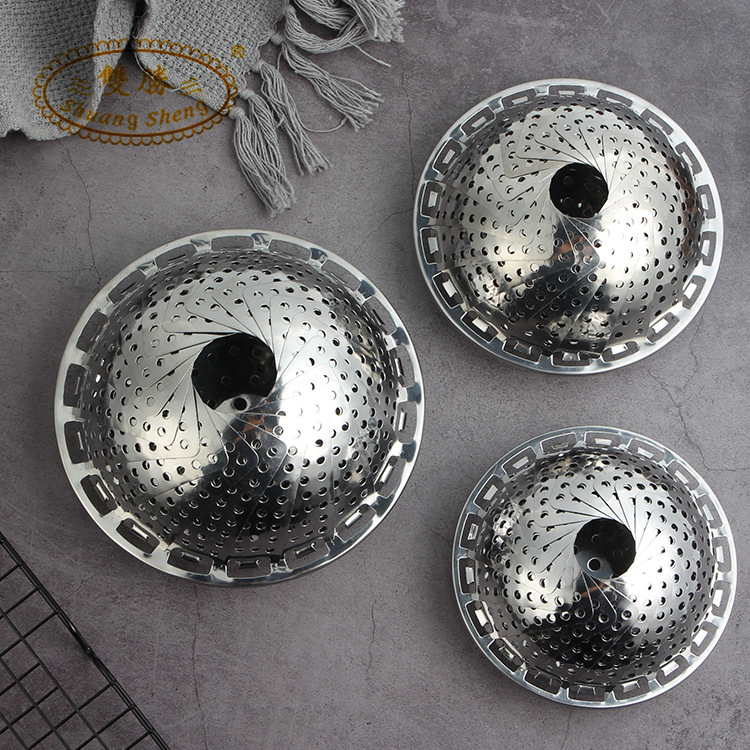 Stainless steel steamer rack Folding steamer rack household steamer steamer Stainless steel steamer tray retractable fruit drain basket full figure