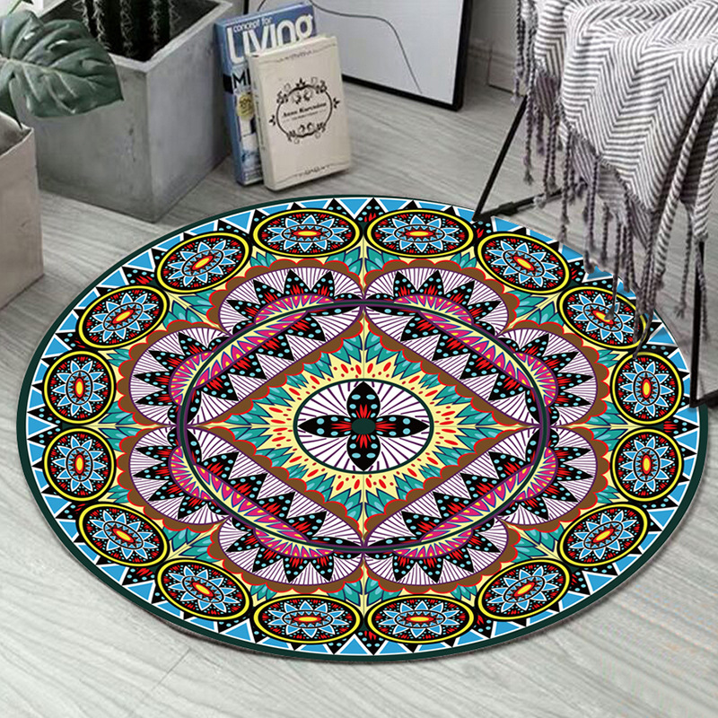 现货新品3d/圆形地垫/民族风地垫细节图