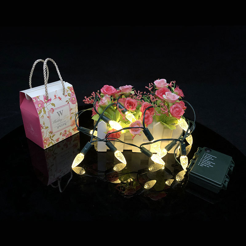 Factory wholesale C6 strawberry LED light strings, outdoor battery-powered festival decorative light strings, Halloween decorative lights Application Scenario