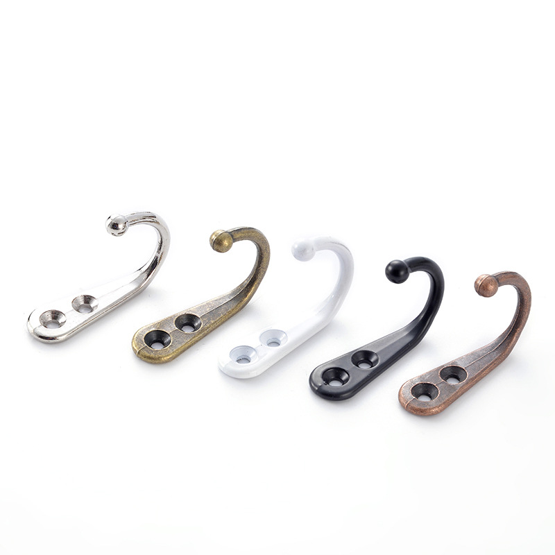 Metal hook fittings stainless alloy antiquated creative single head hook wall hole plate door back hook spot full figure