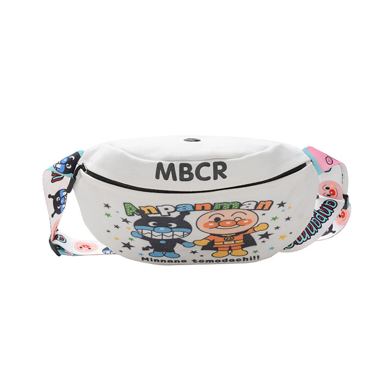 Small and medium-sized parent-child canvas waist bag comic Sesame Street Superman small bag large capacity baby decoration chest bag Item Picture