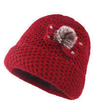 Winter old man knitted hat Grandma knitted hat Fashion all-matching hat Mother hat old woman hat