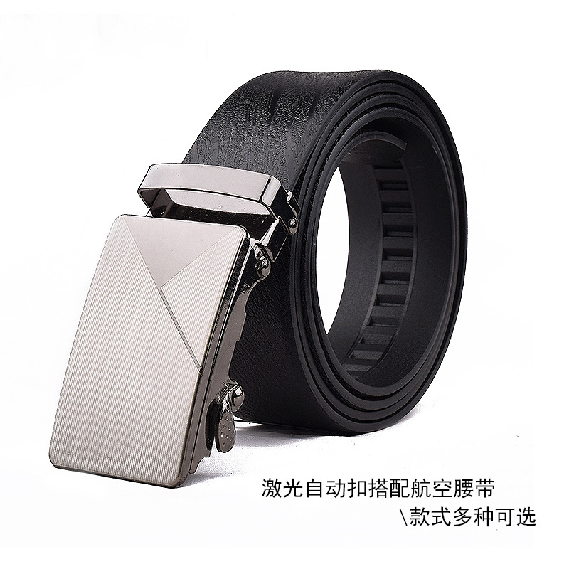 Manufacturers Wholesale More Than Cow Leather Belt Men's Automatic Buckle Business Aviation Belt Online Shop Activities Gift Item Picture