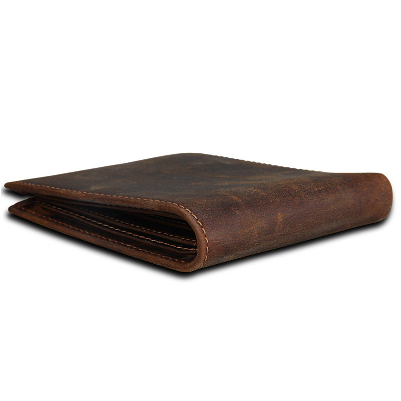New Leather Wallet Crazy Horse Leather Wallet Manufacturers Direct Sales Cross Wallet Anti-Theft Brush Rfid Men's Wallet Application Scenario