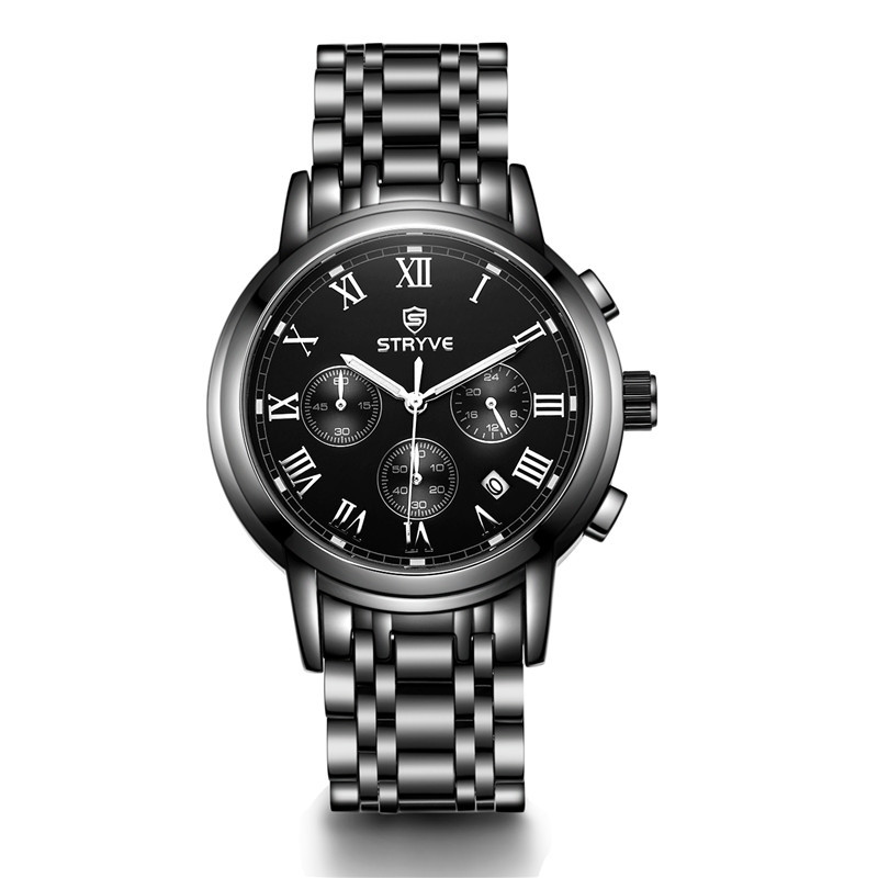 S9601新款STRYVE男士经典手表不锈钢表带跨境热销六针手表详情图4