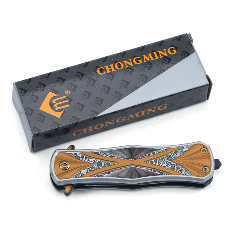 Stainless steel multi-functional outdoor self-defense knife, mini creative folding knife, knife-cutting tactical knife Item Picture