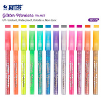 STA STA 1152 waterproof, odorless and environmentally friendly water-based flash pen Marker Pen 6-color 12-color set
